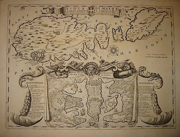 De Rossi Gio. Giacomo  Isola di Malta, Gozzo, Comino e Cominotto cavata dalle più recenti notitie... 1686 Roma